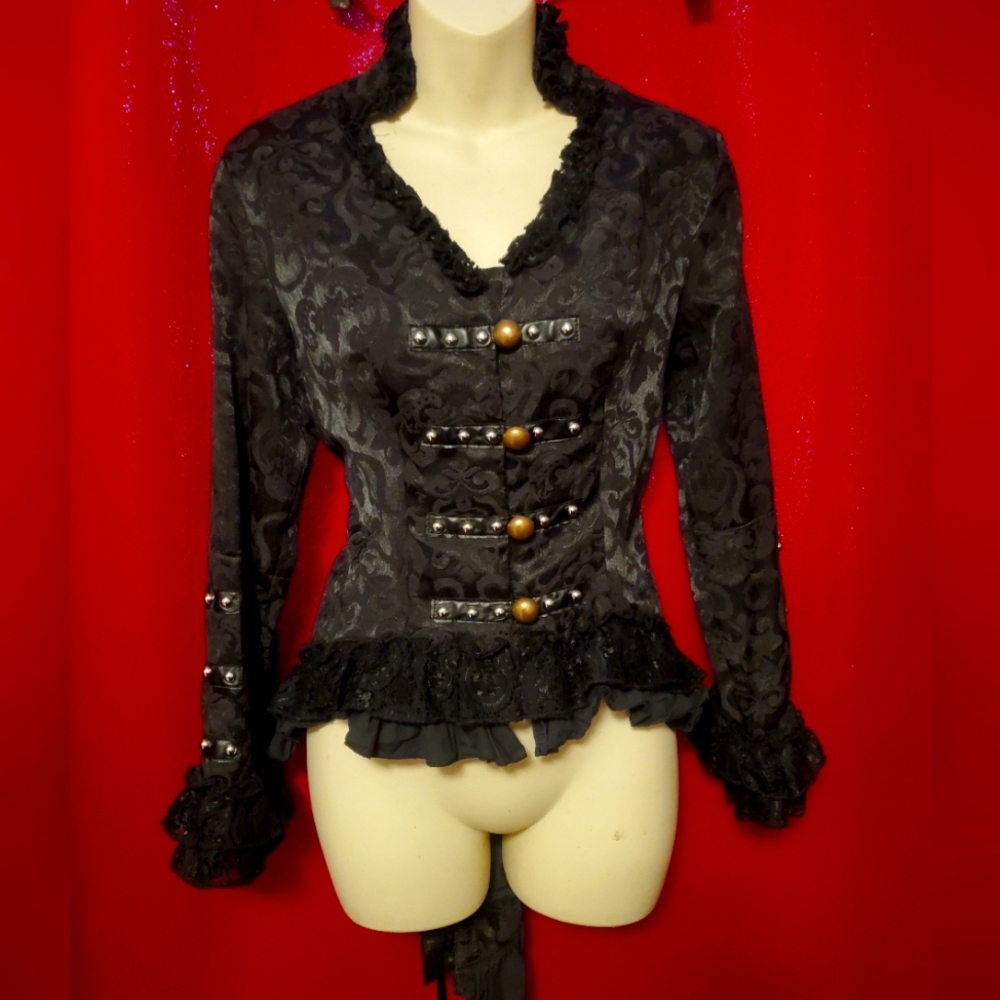 Belle Poque victorian ruffle tailcoat jacket small